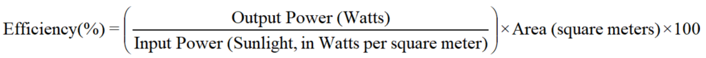 the mathematical formula for calculating efficiency 1