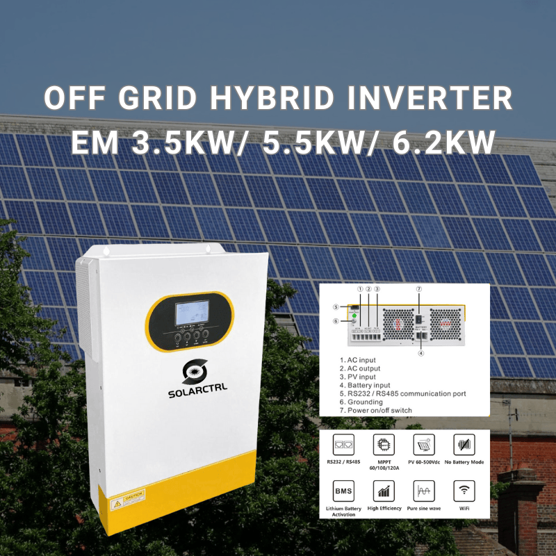 solarctrl product off grid hybrid inverter em 3.5kw 5.5kw 6.2kw