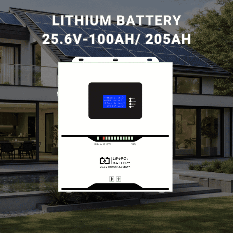 solarctrl lithium battery 25.6v 100ah: 205ah